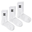 DC SHOES SPP DC CREW 3PK WHITE dso224237-wbb0 ディーシーシューズ クルーソックス 3パック ホワイト 靴下 3足パック 白 メンズ(4)