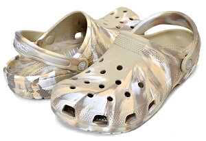 crocs CLASSIC MARBLED CLOG BONE/MULTI 206867-2y3 クロックス クラシック マーブル クロッグ ボーン マルチ サンダル ミュール ストラップ