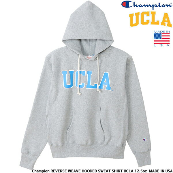 Champion REVERSE WEAVE HOODED SWEAT SHIRT MADE IN USA UCLA 12.5oz. OXFORD GREY c5-w101-070 ԥ С աǥ å åե 졼 ѡ ꥫ