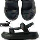 PUMA SUEDE MAYU SUMMER WNS PUMA BLACK-COOL DARK GREY 383379-06 プーマ ウィメンズ スウェード マユ サマー サンダル レディース ブラック EVA 厚底ソール ストラップ 軽量