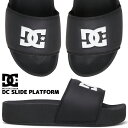 DC SHOES DC SLIDE PLATFORM BLACK/BLACK/WHITE dw231013-blw ディーシーシューズ スライド プラットフォーム ウィメンズ レディース サンダル 厚底 ブラック