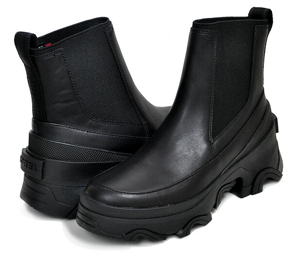 ソレル ブーツ レディース SOREL BREX BOOT CHELSEA WP BLACK/NOIR nl4302-010 ソレル ブレックス ブーツ チェルシー ウォータープルーフ ブラック サイドゴアブーツ 防水構造