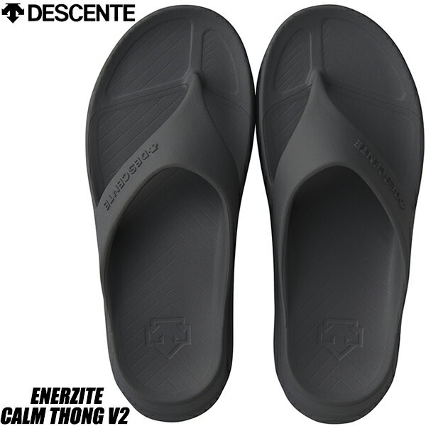 DESCENTE ENERZITE CALM THONG V2 BLACK so223lth42-blk0 デザント エナザイトカームトング V2 サンダル 厚底 トング 鼻緒 フリップ フロップ ブラック リカバリーサンダル