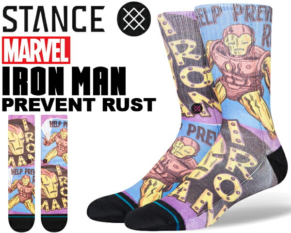 STANCE PREVENT RUST PURPLE a556d23pre-pur MARVEL avengers X^X\bNX }[x ACA} N[ AxW[Y IRONMAN C N[ \bNX