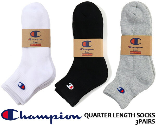 Champion QUARTER LENGTH SOCKS 3P cmscy202 `sI NH[^[OX \bNX 3g C zCg ubN wU[O[ N[ n[tpC