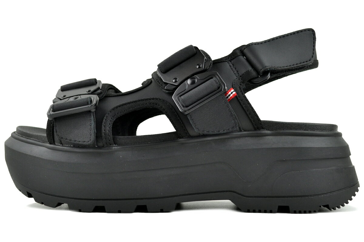 HUNTER U CITY REBEL NEO LEATHER BUCKLE SANDAL BLACK ufd3109lea-blk ϥ...