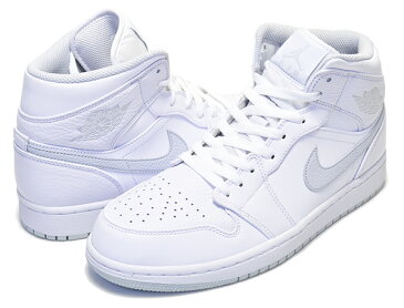 NIKE AIR JORDAN 1 MID white/pure platinum-white 【ナイキ エアジョーダン 1 ミッド ホワイト グレー スニーカー エア ジョーダン AJ 1 MID】