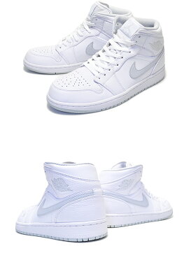 NIKE AIR JORDAN 1 MID white/pure platinum-white 【ナイキ エアジョーダン 1 ミッド ホワイト グレー スニーカー エア ジョーダン AJ 1 MID】