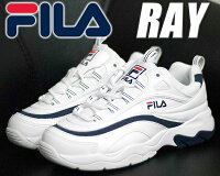 FILA RAY white-navy【フィラ レイ スニーカー メンズ レディース スニーカー ダッドシューズ ホワイト ネイビー チャンキーソール DAD SHOES】