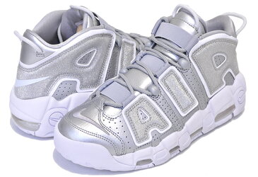 NIKE WMNS AIR MORE UPTEMPO metallic silver/argent metallique 【ナイキ ウィメンズ エア モアアップテンポ シルバー 銀 グリッター スニーカー レディース モアテン】