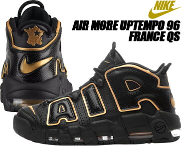 NIKE AIR MORE UPTEMPO 96 FRANCE QS black/metallic gold 【ナイキ エア モアアップテンポ QS スニーカー メンズ モアテン フランス ブラック ゴールド】