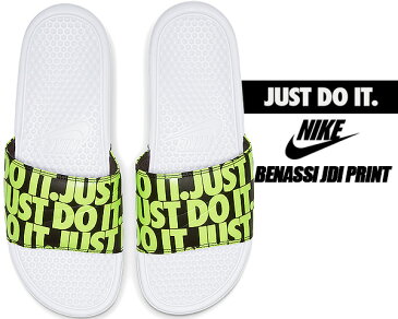 NIKE BENASSI JDI PRINT white/volt-black 631261-103 ナイキ ベナッシ JDI プリント スポーツサンダル シャワーサンダル メンズ レディース JUST DO IT. プール