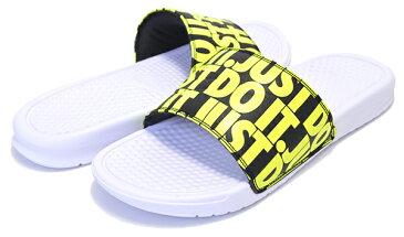 NIKE BENASSI JDI PRINT white/volt-black 631261-103 ナイキ ベナッシ JDI プリント スポーツサンダル シャワーサンダル メンズ レディース JUST DO IT. プール