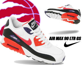 NIKE AIR MAX 90 LTR (GS) white/bright crimson-black 833412-117 ナイキ エアマックス 90 LTR GS スニーカー RAPTORS ホワイト ブラック パープル