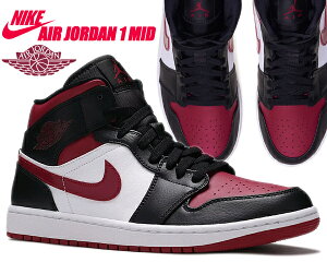 NIKE AIR JORDAN 1 MID black/noble red-white 554724-066 ʥ 硼 1 ߥå ˡ AJ1 BRED TOE 