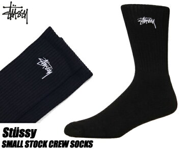 STUSSY SMALL STOCK CREW SOCKS BLACK 138637 ステューシー ソックス ブラック 靴下