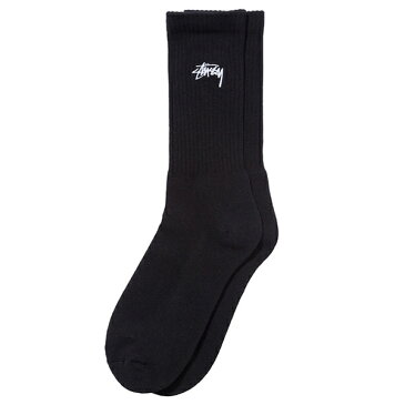 STUSSY SMALL STOCK CREW SOCKS BLACK 138637 ステューシー ソックス ブラック 靴下