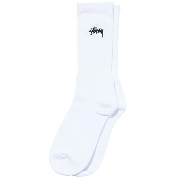 STUSSY SMALL STOCK CREW SOCKS WHITE 138637 ステューシー ソックス ホワイト 靴下