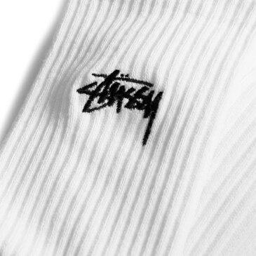 STUSSY SMALL STOCK CREW SOCKS WHITE 138637 ステューシー ソックス ホワイト 靴下