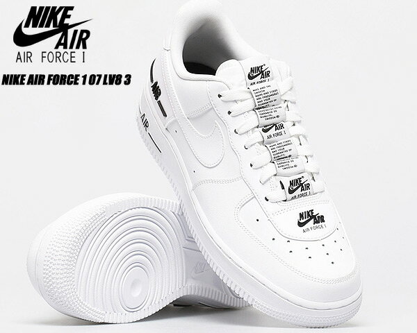 NIKE AIR FORCE 1 07 LV8 3 white/wht-black cj1379-100 ナイキ エアフォース 1 07 LV8 3 スニーカー AF1 ホワイト