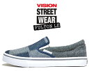 VISION FULTON LE BLACK DENIM vsw-8353-516 スリッポン スニーカー スケート ビジョン ストリート ウェア ブラックデニム パッチワーク