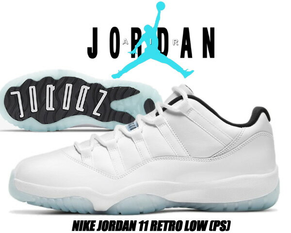 NIKE JORDAN 11 RETRO LOW(PS) white/legend blue-wht-black 505835-117 ナイキ ジョーダン 11 レトロ ロー プレスクール キッズ スニーカー AJ11 子供靴 ホワイト レジェンドブルー AJ XI