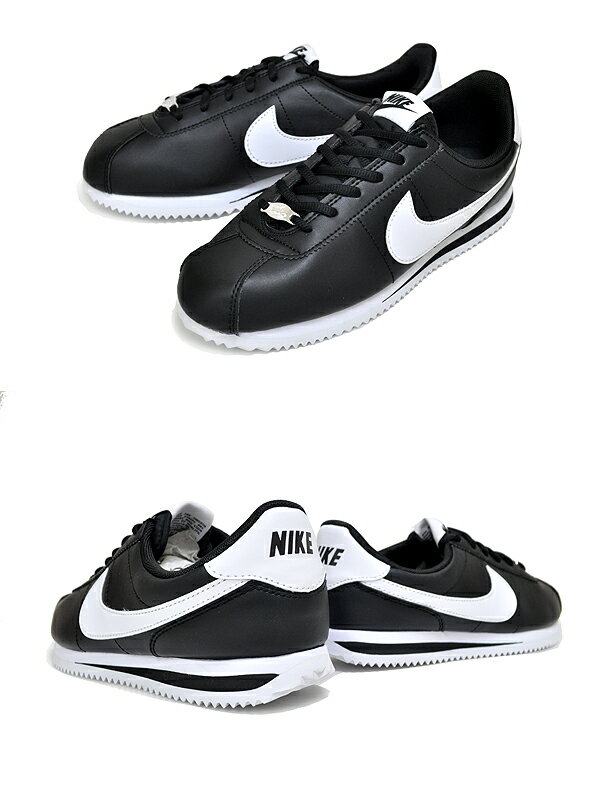 NIKE CORTEZ BASIC SL (GS) black/white 904764-001 ナイキ コルテッツ ベーシック ガールズ レディース スニーカー ブラック ホワイト