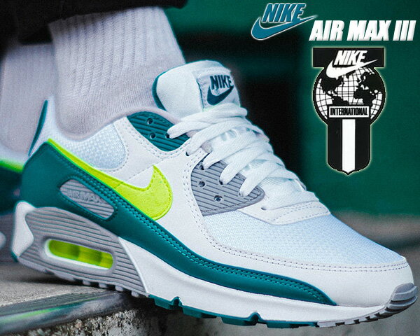 NIKE AIR MAX III white/hot lime-spruce-grey fog cz2908-100 ナイキ エアマックス 3 スニーカー AM III AIRMAX 90 OG ホワイト ホットライム スプルース