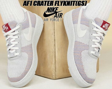 NIKE AF1 CRATER FLYKNIT (GS) wolf grey/white-pure platinum dh3375-002 ナイキ エアフォース 1 クレーター フライニット ガールズ スニーカー レディース MOVE TO ZERO 軽量 リサイクル素材