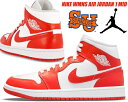 NIKE WMNS AIR JORDAN 1 MID SYRACUSE white/habanero red-white bq6472-116 ナイキ ウィメンズ エアジョーダン 1 ミッド レディース スニーカー AJ1 ホワイト オレンジ シラキュース