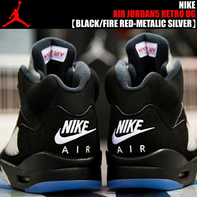 NIKE AIR JORDAN 5 RETRO OG BLACK/FIRE RED-METALIC SLIVER ナイキ　エアジョーダン 5 メンズサイズ OG エア ジョーダン スニーカー AJ