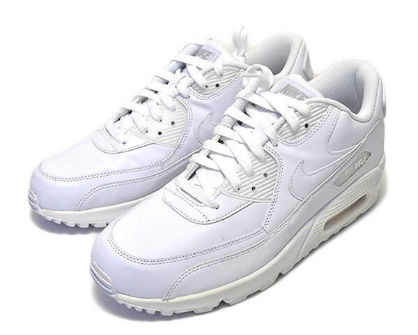 ナイキ レザースニーカー メンズ 【訳あり】【ナイキ エアマックス 90 レザー】NIKE AIR MAX 90 LEATHER white/wht 302519-113 AM 90 ボックス無し 経年劣化 黄ばみあり 【返品・交換不可】【アウトレット商品】