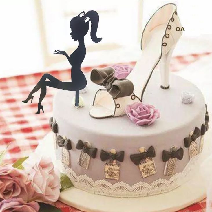 アクリルタイプ 女の子 シルエット ケーキ トッパー ガール バースデー 誕生日 お...