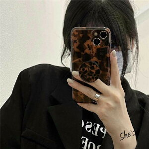 【TPU べっこう風 グリップ iPhoneケース】グリップ付き スマホ ケース 持ち手付き スマホケース スマホカバー iPhone16 iPhone15 iPhoneXR iPhoneXSMAX iPhone11 iPhone12 iPhone13 iPhone14 豹柄 オシャレ 高級感 可愛い かわいい モード