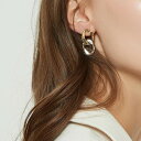 【 イヤークリップ ダブルリング ゴールドxシルバー 】イヤリング ノンホールピアス シルバー ゴールド アクセサリー 飾り 女性用 カジュアル ストリート系 モード系 Shes(4)