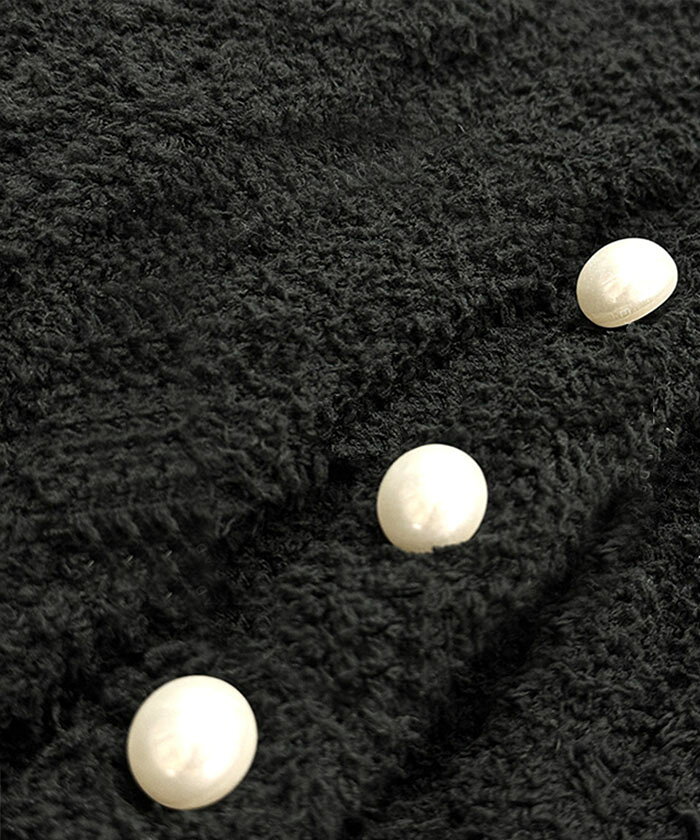 【もこもこ 保温 ルームウエア 上下2点セット】カーディガン パール ケーブル セットアップ 上下セット 前開き 羽織 カーディガン Vネック パジャマ ナイトウェアー リラックス ふわふわ 毛布 ナイトウエア 可愛い 部屋着 可愛い 冬 あったか あったかい Shes 3