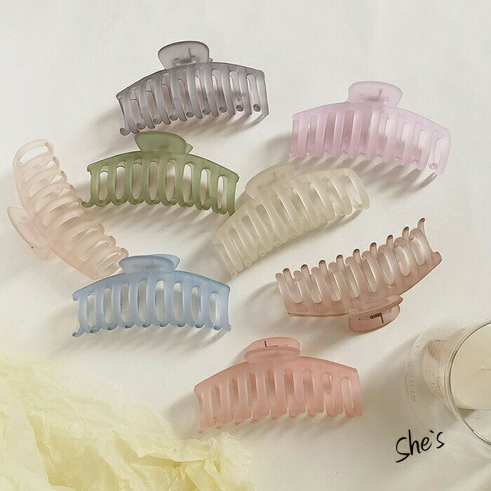 【特大 シアー ヘアアクセサリー バレッタ 】ヘアピン ピン 花 透明 スケルトン 可愛い 韓国 韓国系 送料無料 Shes