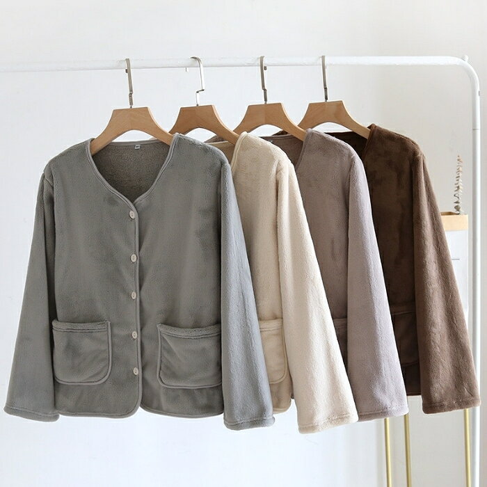 ルームウェア トップス もこもこ フリース ジャケット パジャマ 上着 前開き レデ...