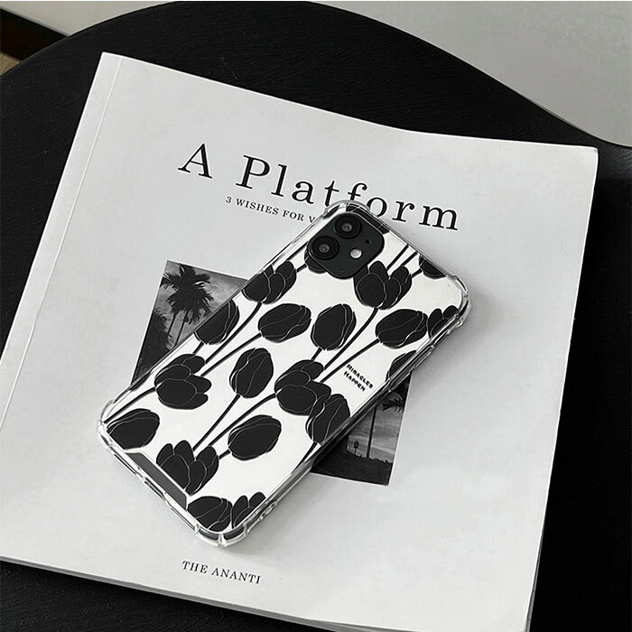在庫限り！ミラー チューリップ iPhoneケース鏡 フラワー 花 スマホケース オシャレ エレガント 可愛い かわいい Shes limue-10001180 Shes サンプル画像3