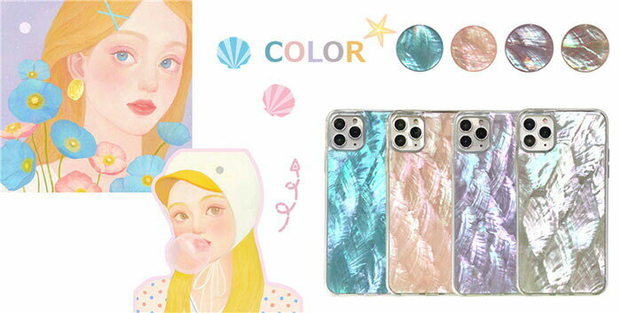 在庫限り！4color 天然シェル クリア iPhoneケース TPU スマホ ケース スマホケー...