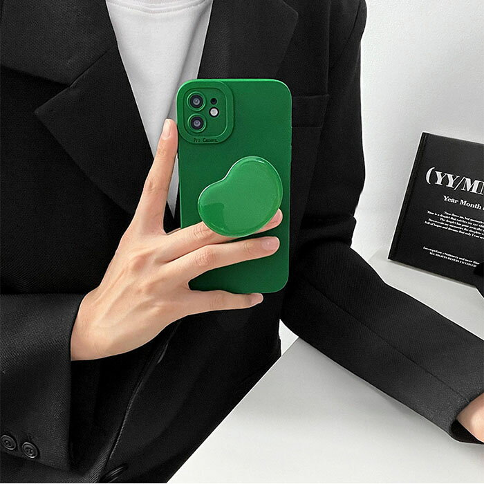 在庫限り！TPU グリーン アブストラクト グリップ iPhoneケースグリーン スマホケ...