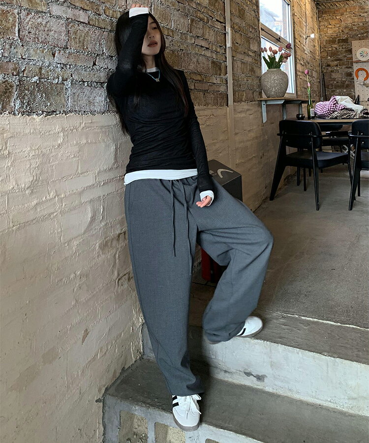 【リラックス ワイド スラックス 】ゆったり ワイドパンツ ユニセックス ジェンダーレス モード クール ストリート 春 夏 秋 Shes 送料無料