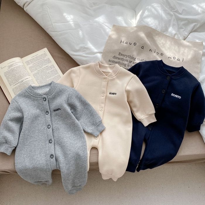 Rakuten - ベビー服 ロンパース 子供服 1歳〜3歳 乳幼児 赤ちゃん スウェット ボア 裏起毛 保温 カジュアル つなぎ 綿 コットン お肌に優しい 春 秋 冬 ギフト 出産祝い 送料無料 Shes