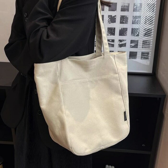 大容量 キャンバス トートバッグ ファスナー付き バッグ 40×32 縦長 キャンバス 大きいバッグ 便利 肩掛け マザーズバッグ エコバッグ カジュアル シンプル ショルダーバッグ 学生 送料無料 Shes