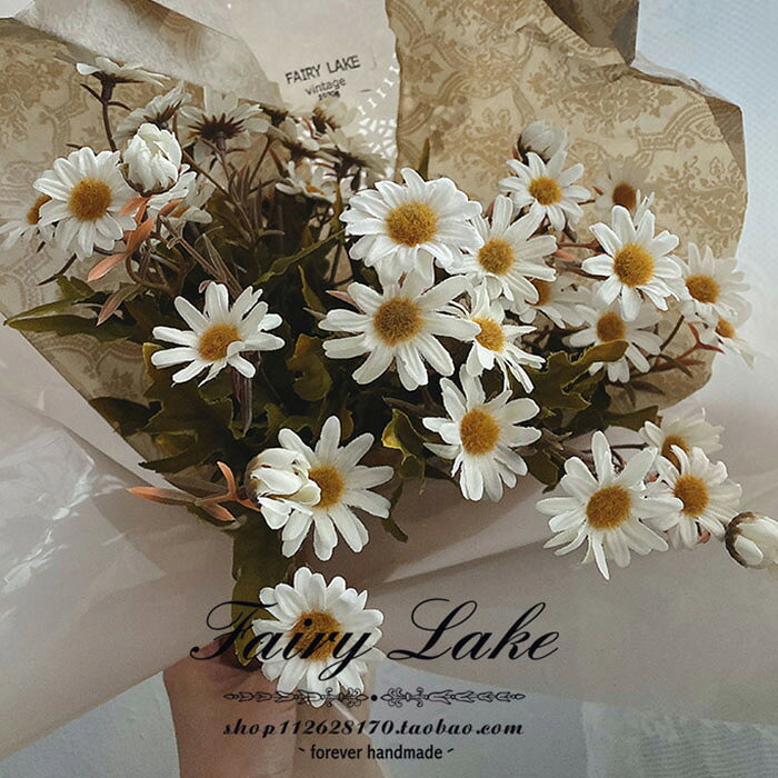アートフラワー 造花 2本セット アーティフィシャルフラワー シルクフワラー フェイクフラワー デイジー デージー きく 菊ドライフラワー フラワー ヴィンテージ風 アンティーク風 撮影 撮影道具 スワッグ インテリア 飾り ギフト 装飾 花 おしゃれ 送料無料 Shes