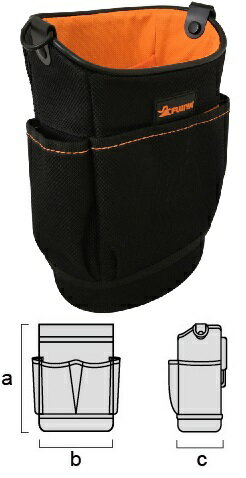 ウエストラインシリーズ布製電工バッグ 薄型スリムタイプ WB-42 工具収納 腰袋 道具袋 電工バケツ 電工..