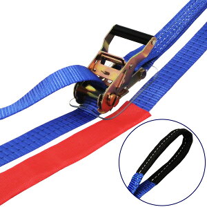 FREAK ラッシングベルト青 アイ1ton 幅35mm×長さ0.5+6m L-O1006 【荷役2021】 メーカー直送代引き不可!梱包・運輸の必需品!安心安全の高品質