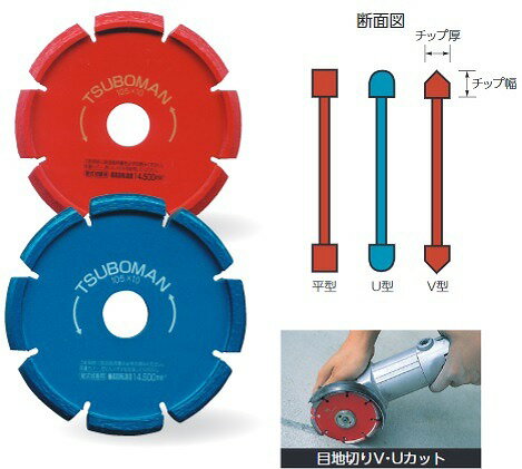 【ツボ万】11115 目地切カッター105V型8mm S105x8V ディスクグラインダー 替え刃 溝切り用