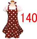 エプロン 子供 こども キッズ ジュニア 女の子 140 〈フリル エプロン〉☆赤地に白の水玉ドット 140☆ ◎マジックテープも選べる◎手作り 子供 子供用エ...