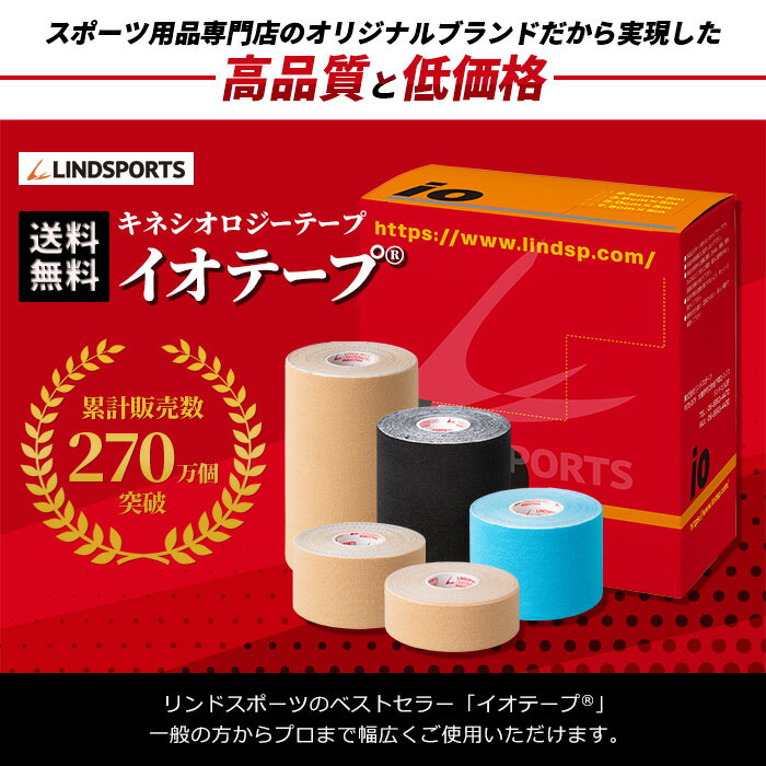 キネシオロジーテープ イオテープ 幅 120mm × 5.0m 4本 箱 テーピングテープ 伸縮テーピング 伸縮テープ LINDSPORTS リンドスポーツ 2